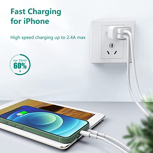 2-Pack 2m Apple iPhone USB to Lightning Fast Charger Cable