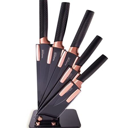Nuovva 5-Piece Kitchen Knife Set with Acrylic Block