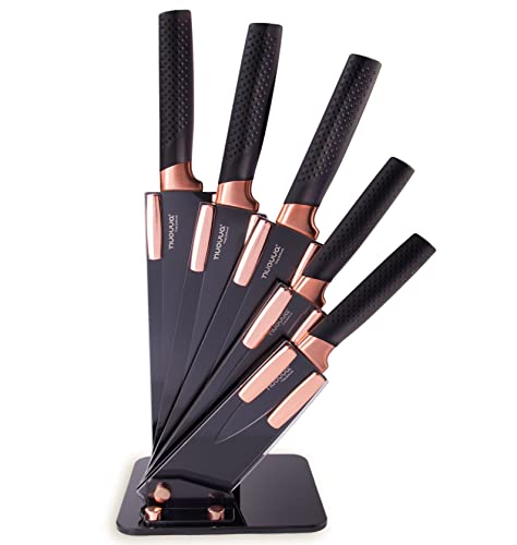 Nuovva 5-Piece Kitchen Knife Set with Acrylic Block