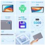 HiGrace 10" Tablet, 8GB+128GB, WiFi 6, Android 13, Gray