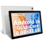 10" Android 14 Tablet, 8GB RAM, 32GB ROM, 5000mAh (White)