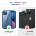 Diaclara iPhone 13 Case, 360° Full Body, Clear-Back, Blue
