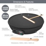 Quest Electric Pancake & Crepe Maker | 30cm Non-Stick Surface