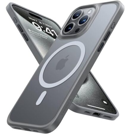 TORRAS 3.6m Shockproof iPhone 15 Pro MagSafe Case - Gray