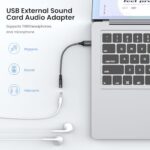 MOSWAG USB to 3.5mm Audio Jack Adapter, 20cm