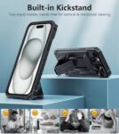 FNTCASE Rugged Shockproof Case with Kickstand for iPhone 15 Plus