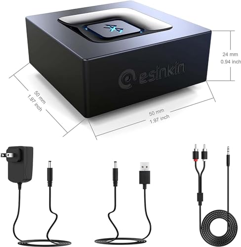esinkin Bluetooth Receiver for Music Streaming, 12 cm