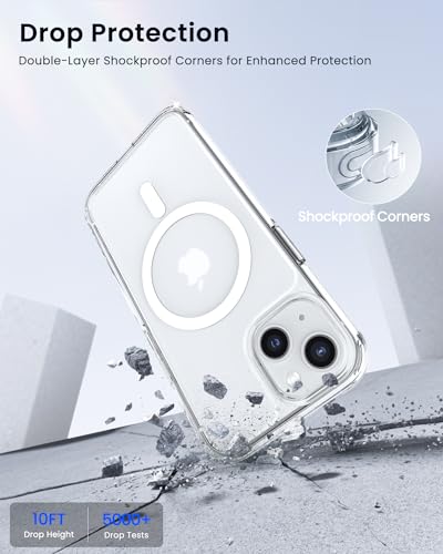 ORNARTO Magnetic Case for iPhone 13, Clear, 15.5 cm