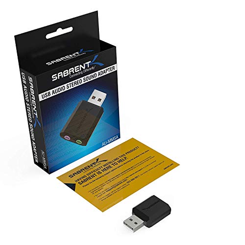 SABRENT USB to 3.5mm Audio Adapter, External Sound Card