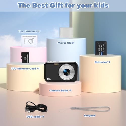 Bofypoo 44MP FHD 1080P Vlogging Camera, 16X Zoom, 2.4”