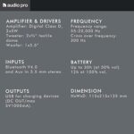 Audio Pro T3 Portable Bluetooth Speaker - Black