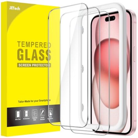 JETech Screen Protector for iPhone 15 6.1cm, 3-Pack