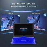 DBPOWER 40cm Portable DVD Player, 6hr Battery, Blue