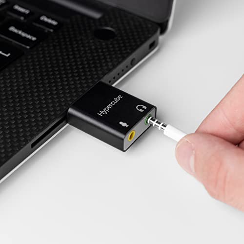 Hypercube USB to 3.5mm Audio Adapter, TRRS with DAC
