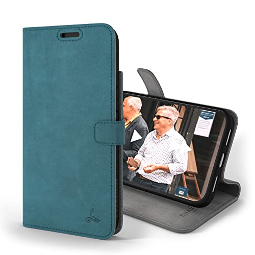 Snakehive iPhone 14 Plus Leather Wallet Case (Teal)