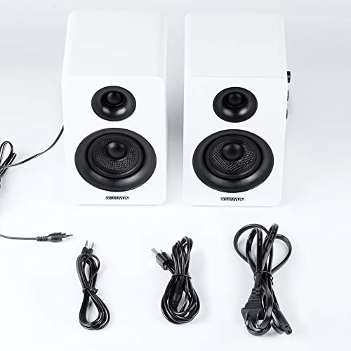 Sanyun SW208 7.6cm Bluetooth 5.0 Bookshelf Speakers – 60W