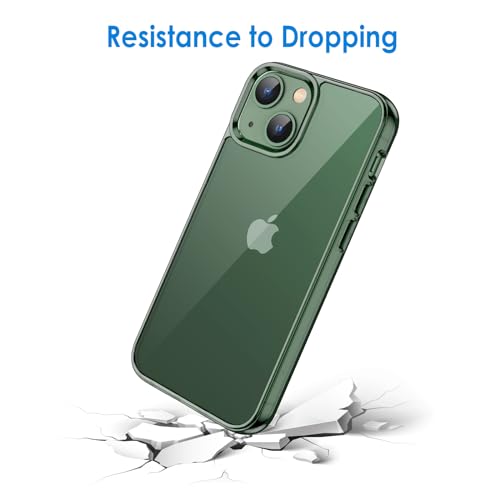 JETech Case for iPhone 13 15.5cm, Clear Back (Green)