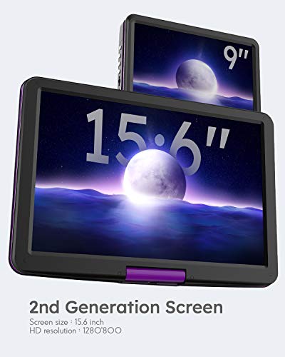 BOIFUN 39.6cm Portable DVD Player, 15.6" HD Screen, Purple