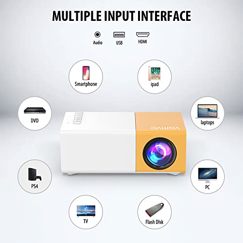 Vamvo YG300 Pro Portable LED Projector, 1080p Support