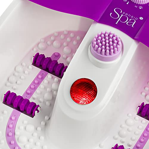 Sensio Spa Foot Massager with Heat and Bubbles, White/Purple