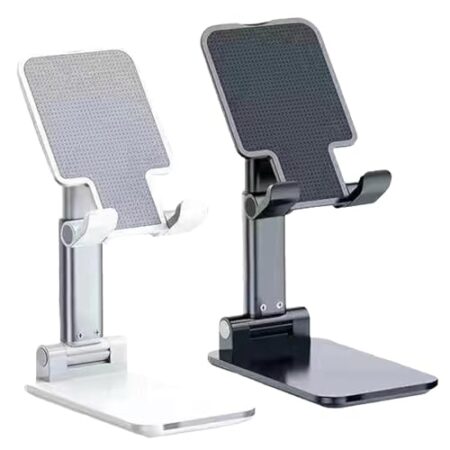 2Pcs Adjustable Phone Stand, Black + White