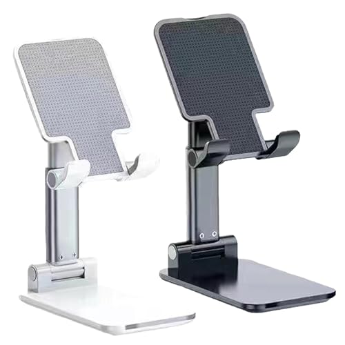 2Pcs Adjustable Phone Stand, Black + White