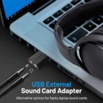 SABRENT USB to 3.5mm Audio Adapter, External Sound Card