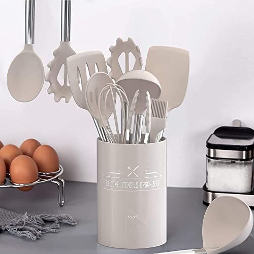 Umite Chef 15pcs Silicone Kitchen Utensil Set (Khaki)