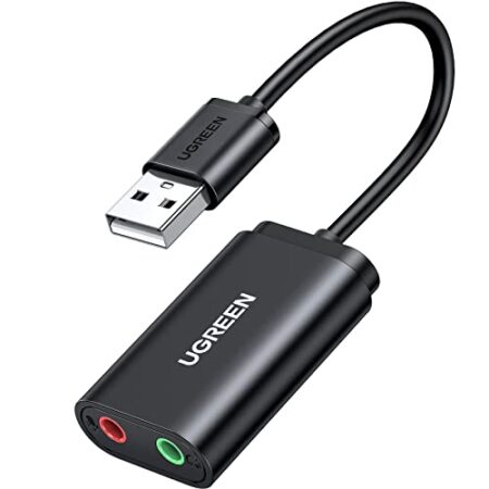 UGREEN USB 2.0 to 3.5mm Audio Adapter Dual Aux Splitter