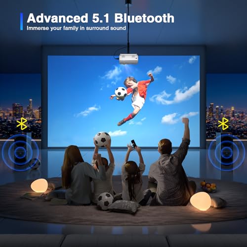 XuanPad Mini WiFi Bluetooth Projector, 1080P HD Portable