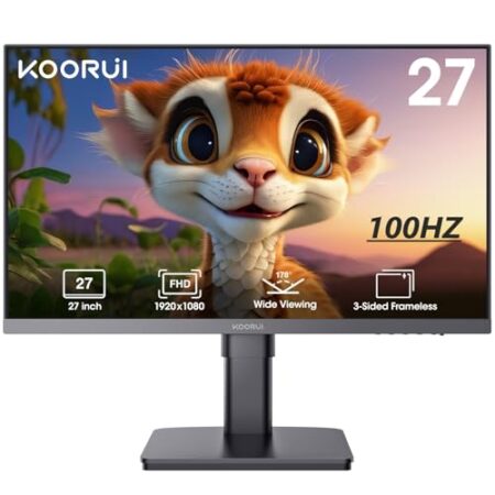 KOORUI 68.6cm FHD Office Monitor, 100Hz, 4ms, VESA, Black