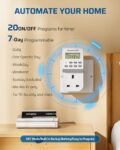 DEWENWILS Digital Lamp Timer Plug, 20 Weekly Settings (2 Pack, 13A/3200W)