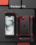 MobNano Ultra Thin Hybrid Case for iPhone 15 - Black/Red
