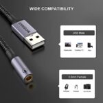 MOSWAG USB to 3.5mm Audio Adapter, External Sound Card