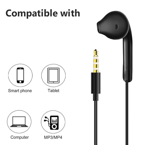 2 Pack Wired Earphones with Mic for Phones & Tablets
