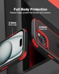 MobNano Ultra Thin Hybrid Case for iPhone 15 - Black/Red