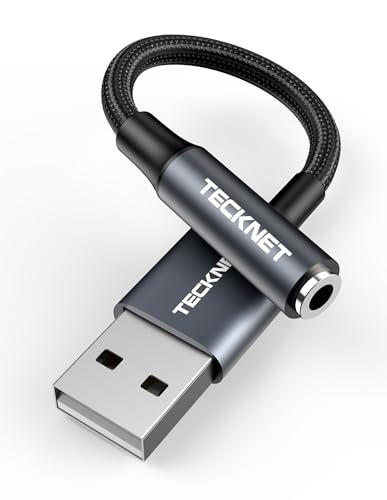 TECKNET USB to 3.5mm Audio Adapter for PC/PS5/PS4/Switch
