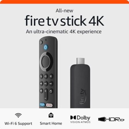 Refurbished Fire TV Stick 4K | Wi-Fi 6, Dolby Vision, HDR10+