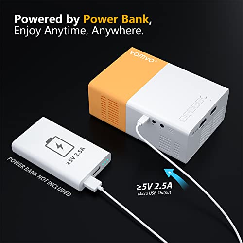 Vamvo YG300 Pro Portable LED Projector, 1080p Support
