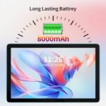 PRITOM 10" Android 13 Tablet, 8GB+128GB, 8000mAh, Blue Green