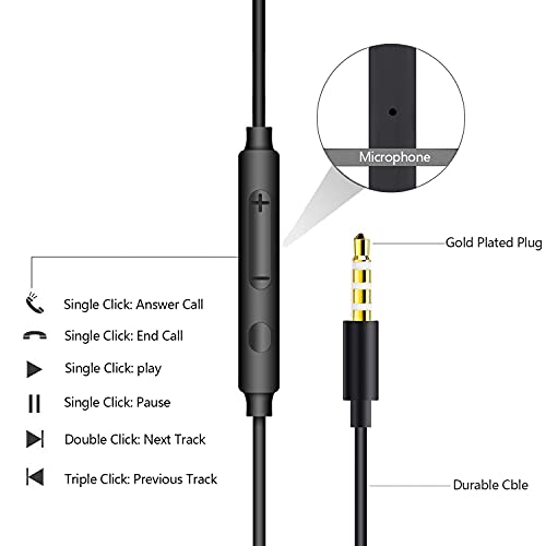 2 Pack Wired Earphones with Mic for Phones & Tablets