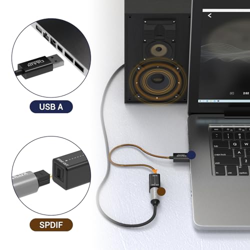 Cubilux USB A to TOSLINK Optical Audio Adapter, SPDIF Converter