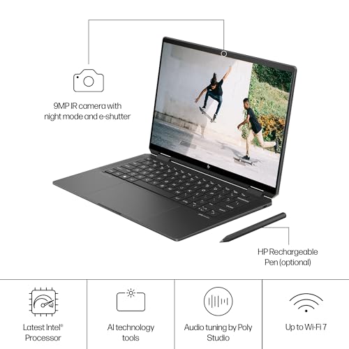 HP Spectre x360 14" 2in1 Laptop | Intel Core Ultra 5 | 16GB RAM | 512GB SSD | Intel Arc | 2.8K OLED | 13h Battery | Win 11 | Black
