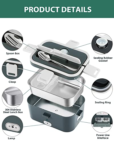 Andmenow 70W Electric Lunch Box, 1.8L, with Carry Bag