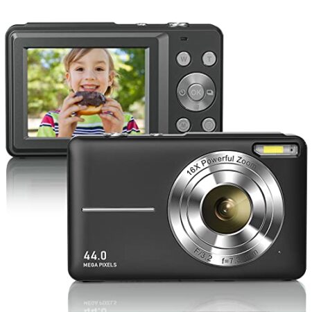 Digital Camera 44MP 1080P, 2.4" LCD, 16X Zoom, Compact