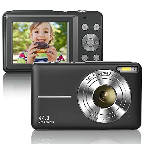 Digital Camera 44MP 1080P, 2.4" LCD, 16X Zoom, Compact