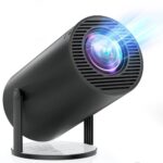 Mini WiFi Bluetooth Projector, 15000 Lux, 4K, 180° Rotation