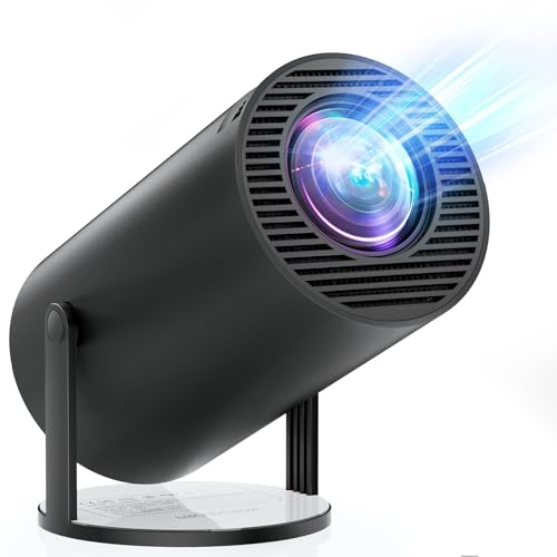 Mini WiFi Bluetooth Projector, 15000 Lux, 4K, 180° Rotation