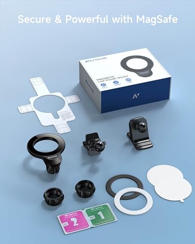 NIUYANE Mag-safe Car Mount, Magnetic Dash & Vent Mount