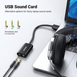 UGREEN USB 2.0 to 3.5mm Audio Adapter Dual Aux Splitter